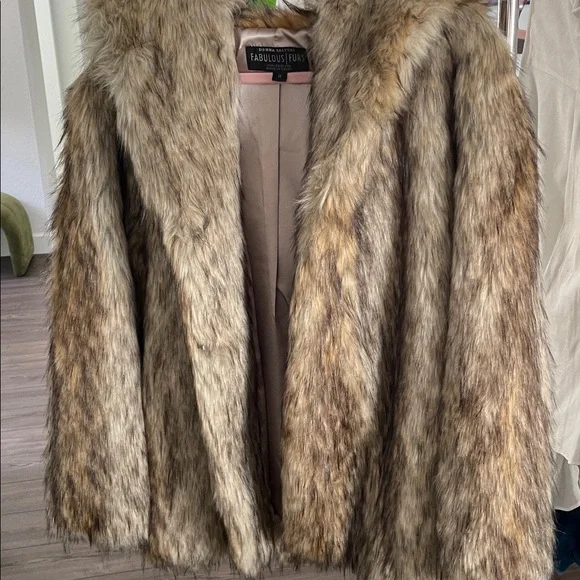 Fabulous Furs Brown Faux Fur Coat - Picture 9 of 10